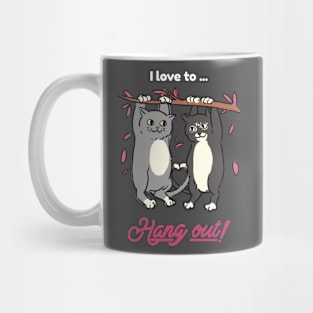 Let's Hang Out Cat Besties Mug